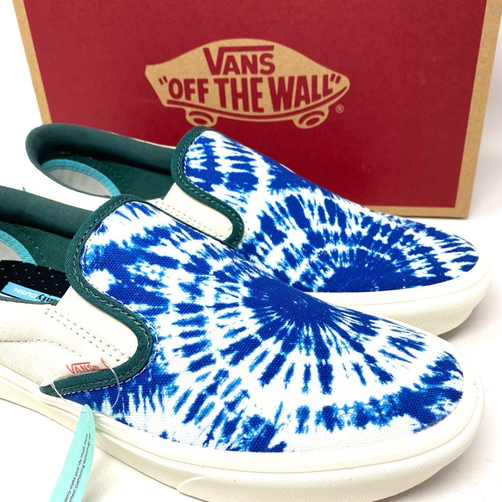 VANS Comfycush Slip-On Tie-Dyeclsh blue Casual Sneakers Women's Size VN0A3WMD1S1 - Picture 8 of 10